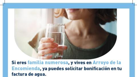 Bonificación en la factura de agua para familia numerosa.