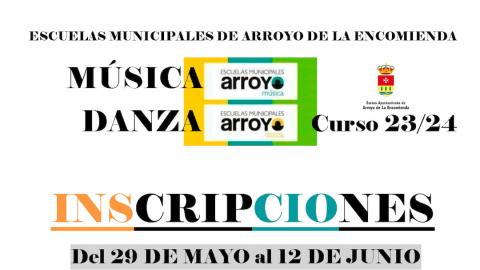 Plazos de inscripciones de las Escuelas Municipales de Música y Danza para el Curso 2023/2024