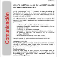 Arroyo invertirá 60.000€ en la modernización del punto limpio municipal