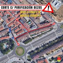 Mapa de cortes de tráfico.