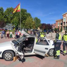 Simulacro de Bomberos en la Plaza de España