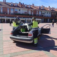 Simulacro de Bomberos en la Plaza de España
