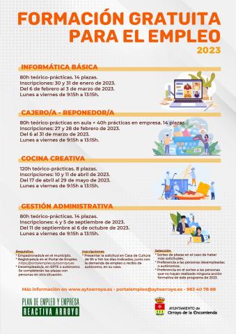 Formación gratuita para el empleo 2023